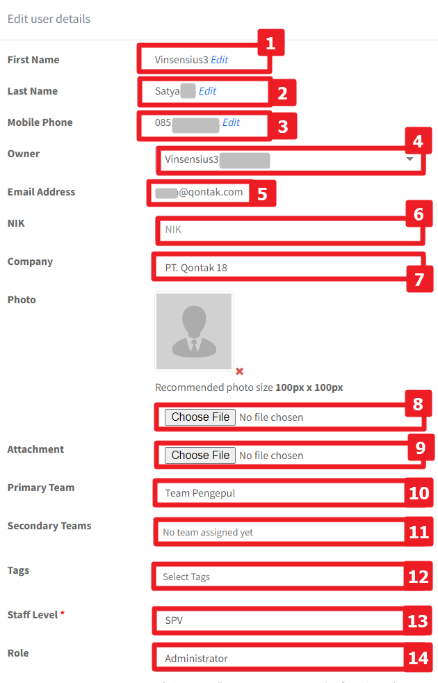 User details user id